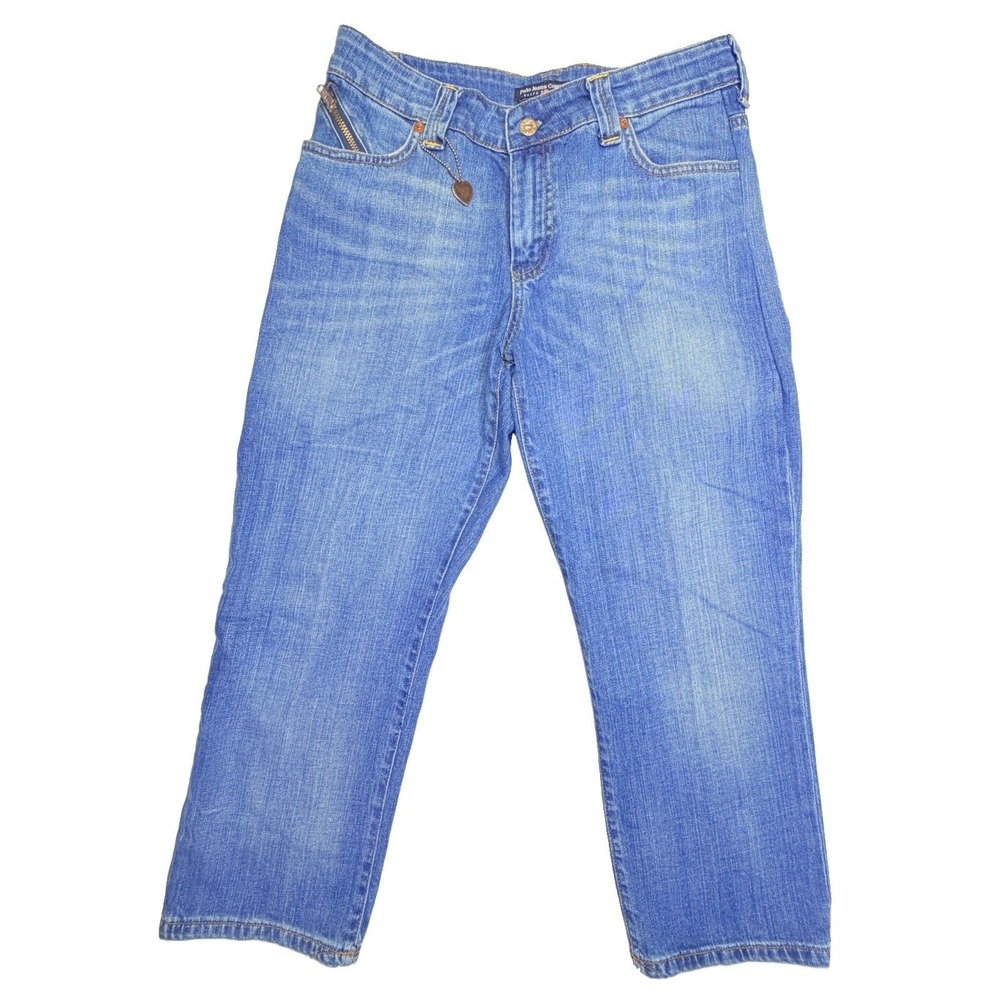 Polo Jeans Co Ralph Lauren Cropped Jeans Women's 31 Heart Charm Denim Capri